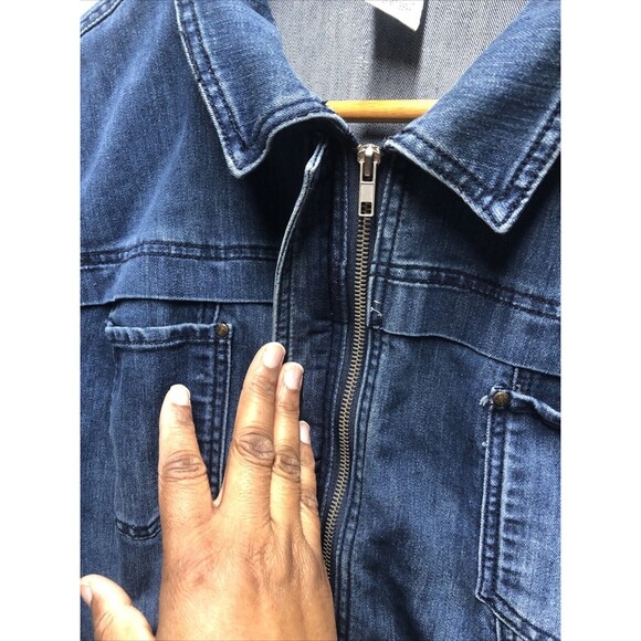 OSO Casuals Women’s Denim Jacket Size 2X Full Hidden Zip Up - Picture 5 of 15